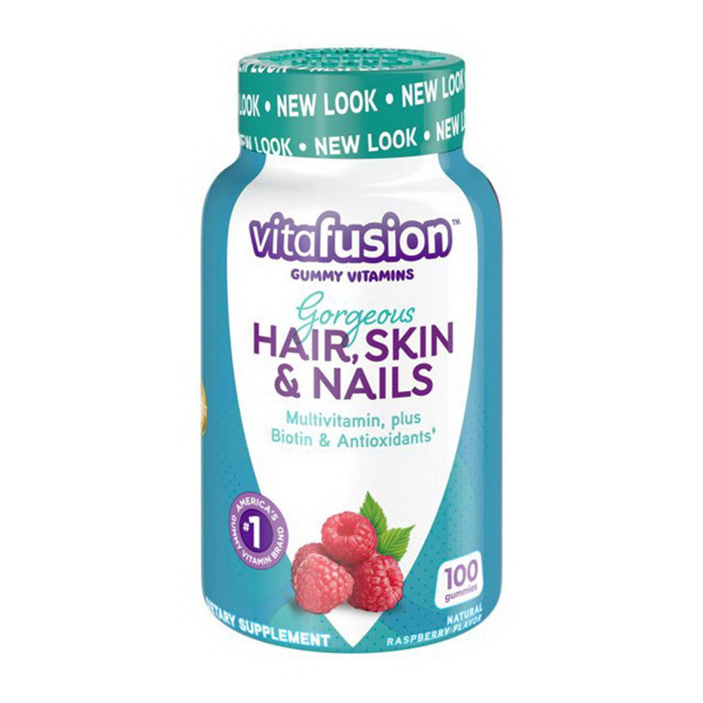 Vitafusion Hair Skin and Nail Multivitamin Gummies, Natural Raspberry, 100 ea